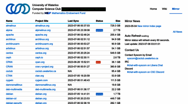 mirror.csclub.uwaterloo.ca