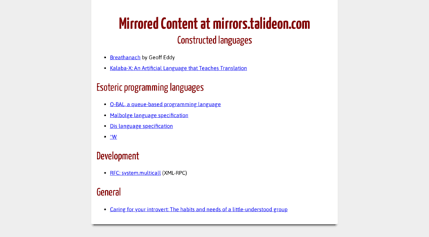 mirrors.talideon.com