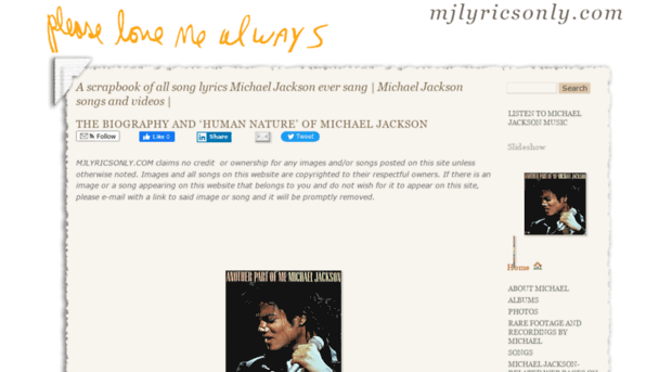 mjlyricsonly.com