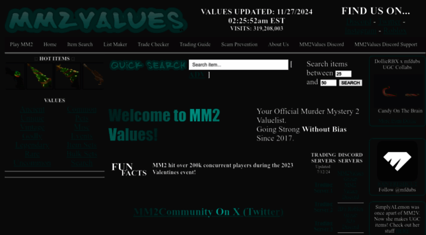 Mm2values Com Mm2values Com Your Official Mm2values - roblox mm2 values 2020