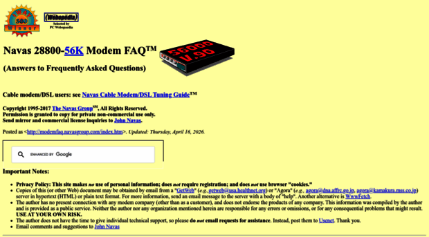modemfaq.navasgroup.com - Navas 28800-56K Modem FAQ - Modem FAQ Navas Group