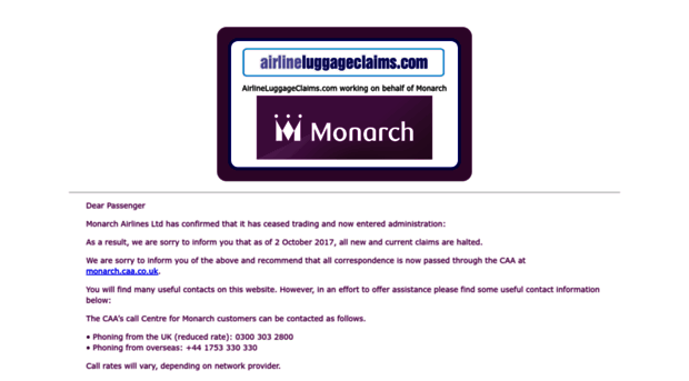 monarch.airlineluggageclaims.com