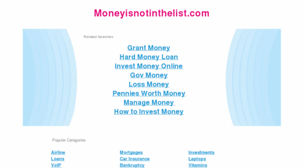 moneyisnotinthelist.com