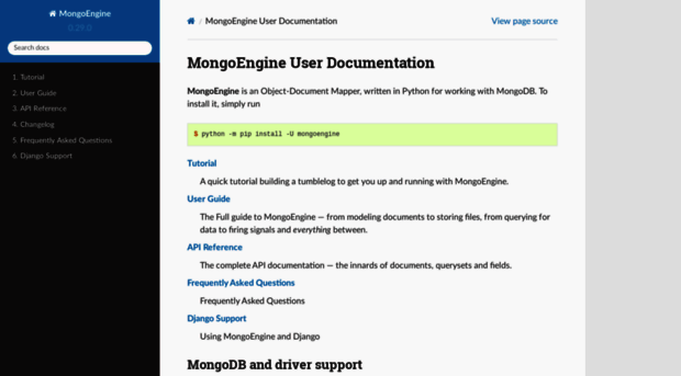 mongoengine-odm.readthedocs.org
