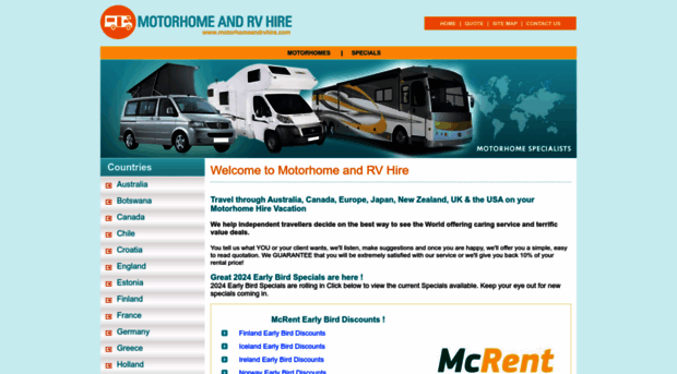 motorhomeandrvhire.com