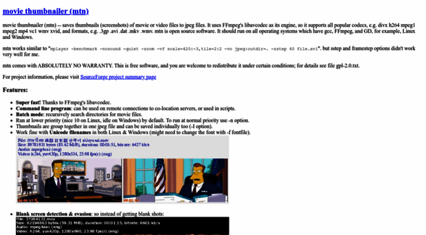 moviethumbnail.sourceforge.net