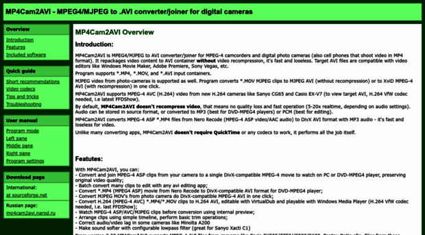 mp4cam2avi.sourceforge.net