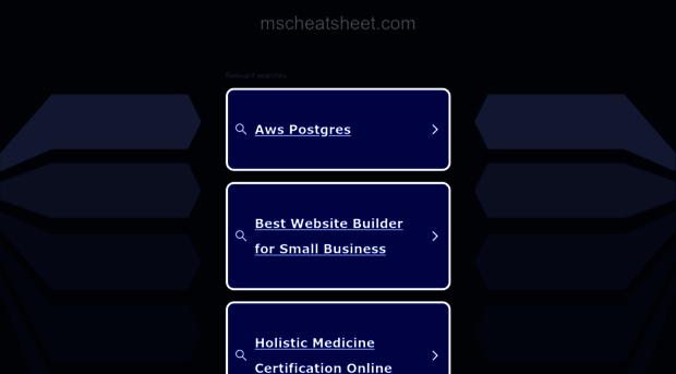 mscheatsheet.com