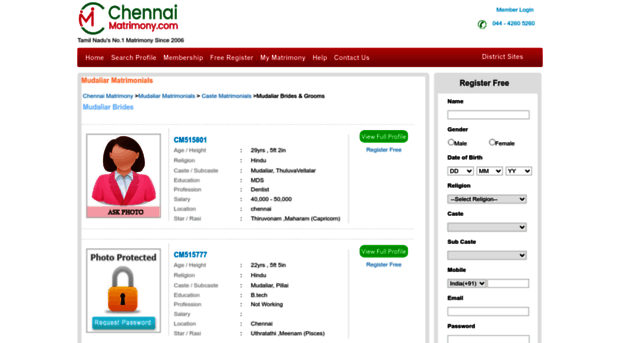 mudaliar.chennaimatrimony.com