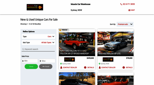 muscle-car-warehouse.tradeuniquecars.com.au