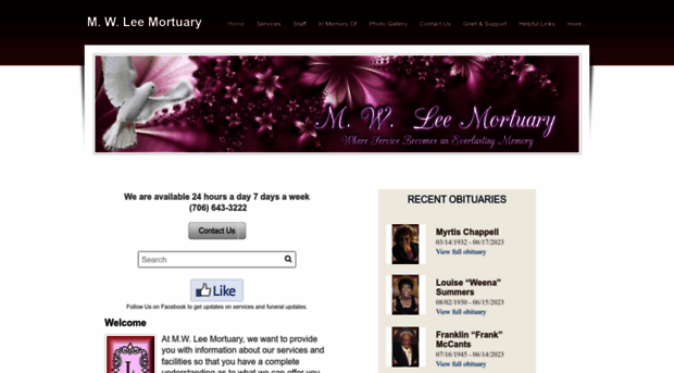 mwleemortuary.com