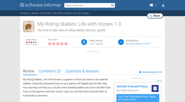 my-riding-stables-life-with-horses.software.informer.com