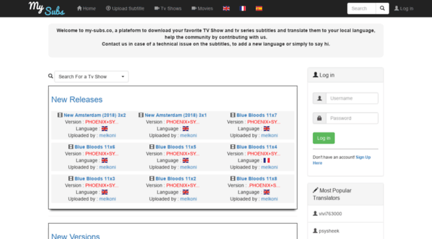 my-subs.com - Subtitles for TV Shows and mov... - My Subs