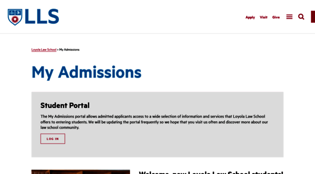 myadmissions.lls.edu