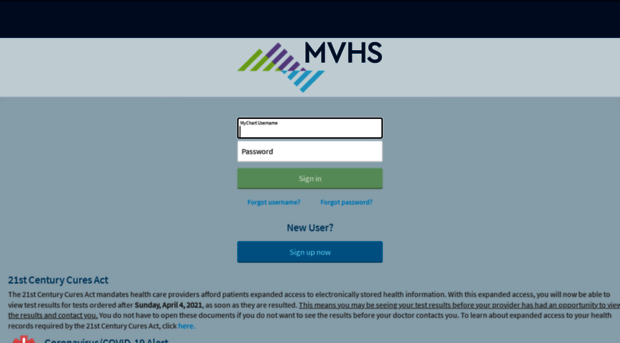 mychart.mvhealthsystem.org