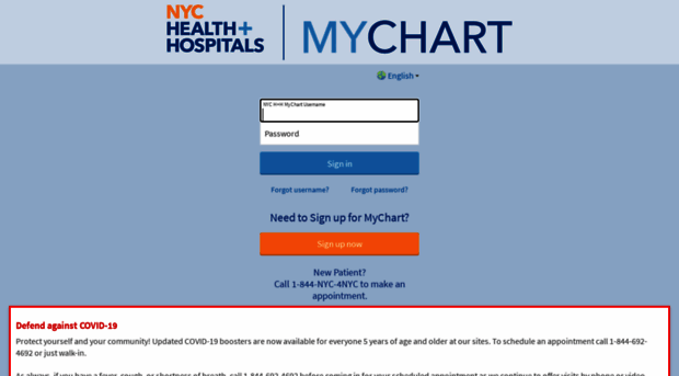 mychart.nychealthandhospitals.org