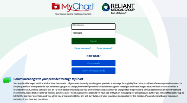 mychart.reliantmedicalgroup.org
