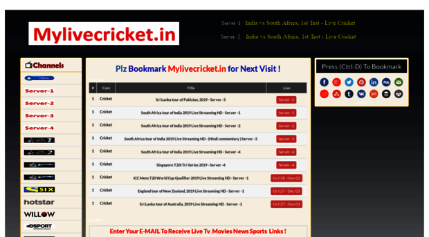 Live cricket online server