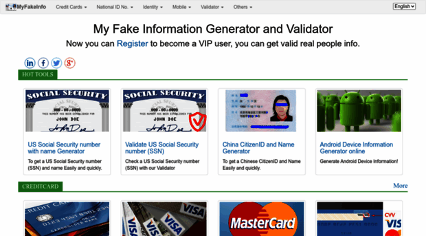 credit card validator fake name generator