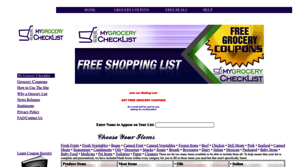 mygrocerychecklist.com