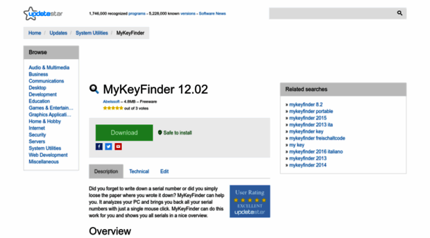 mykeyfinder-2.updatestar.com