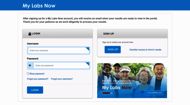 mylabsnow.luminatehealth.com