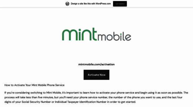 mymintmobilecomactivation.wordpress.com