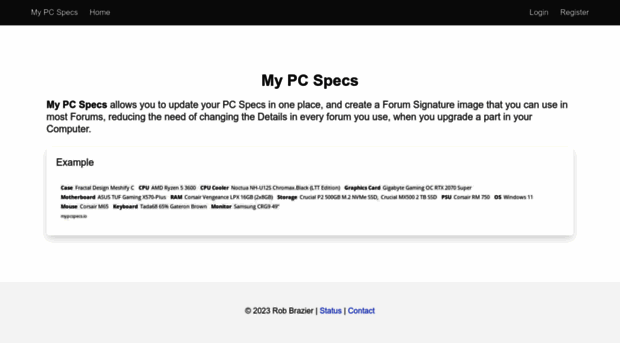 mypcspecs.io