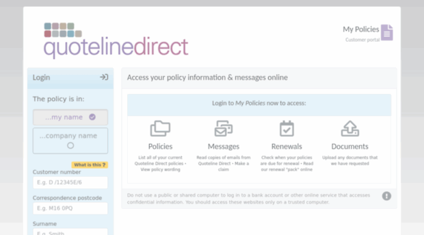 mypolicies.quotelinedirect.co.uk