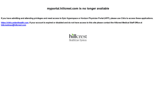 myportal.hillcrest.com