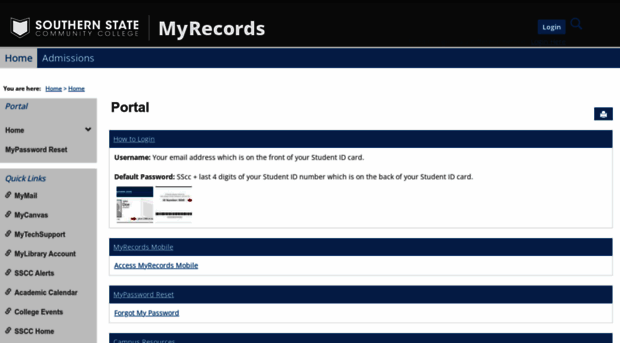 myrecords.sscc.edu