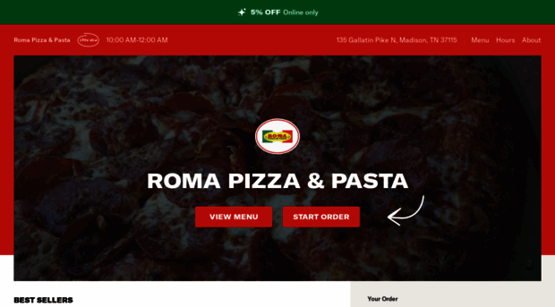 myromapizzapasta.com