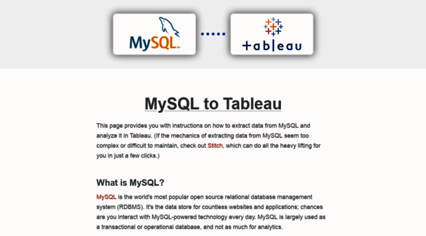 mysql.totableau.com