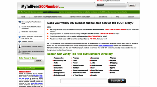 mytollfree800number.com