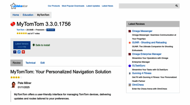 mytomtom.updatestar.com