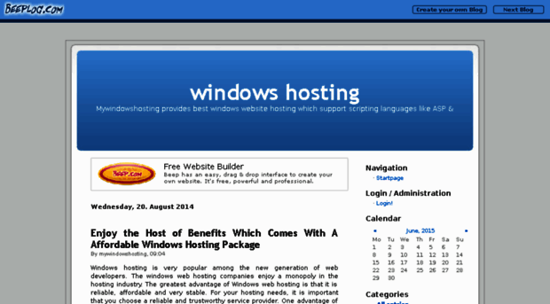 mywindowshosting.beeplog.com