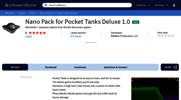 nano-pack-for-pocket-tanks-deluxe.software.informer.com