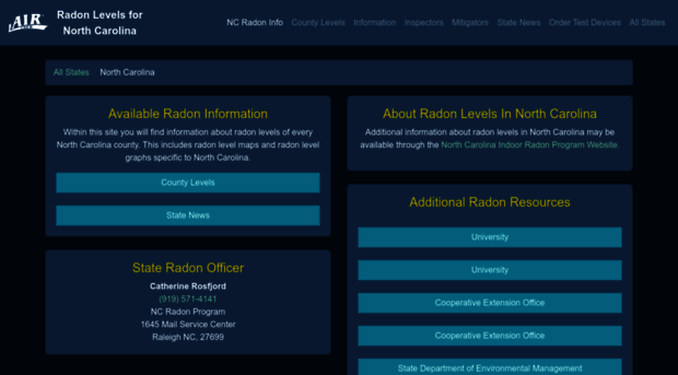 nc radon info North Carolina - Nc Radon.info 