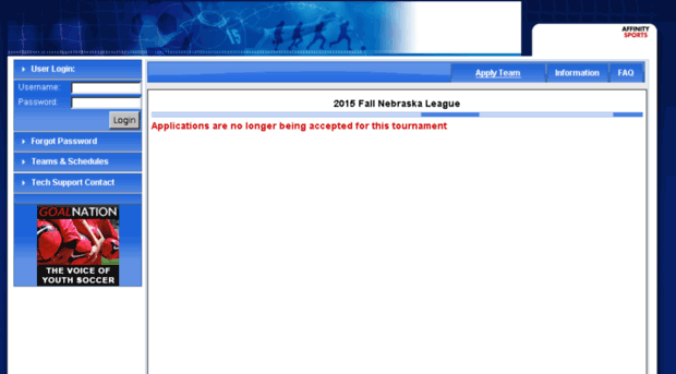 nebraskaleaguefall2015.affinitysoccer.com