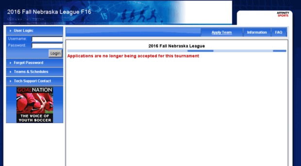 nebraskaleaguefall2016.affinitysoccer.com