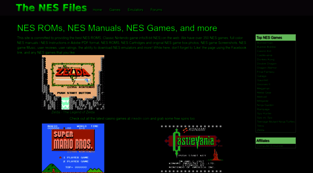 The NES Files - NES ROMs, NES Games, full color manuals, and more