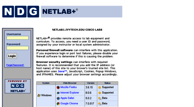 netlab1.ivytech.edu