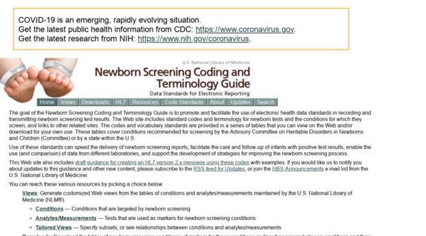 newbornscreeningcodes.nlm.nih.gov