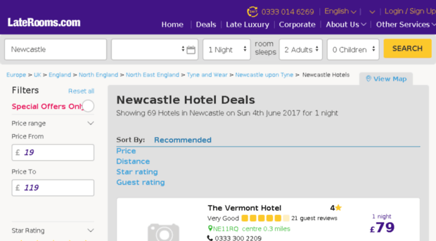 newcastleairport.laterooms.com