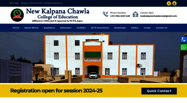 newkalpanachawlacollege.in