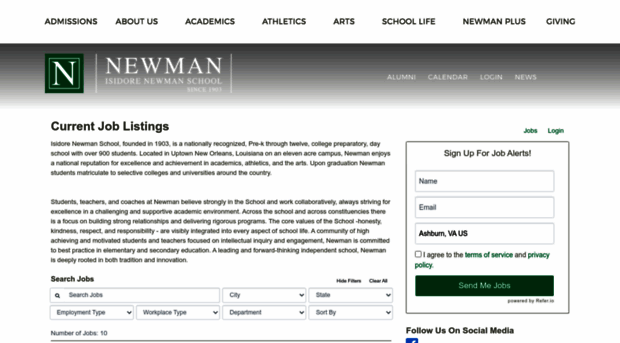 newmanschool.applicantpro.com