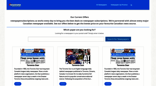 newspapersubscriptions.ca