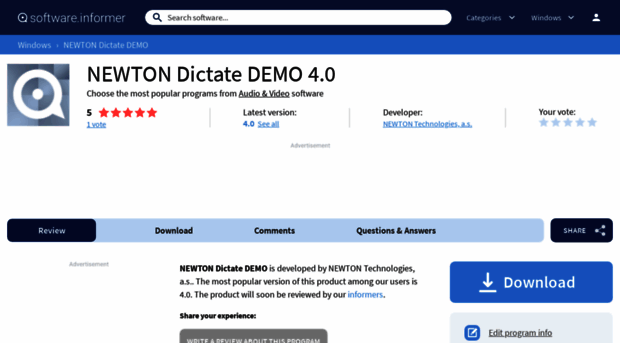 newton-dictate-demo.software.informer.com