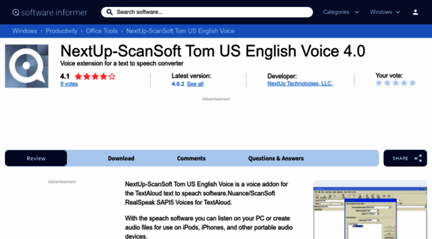 nextup-scansoft-tom-us-english-voice.software.informer.com