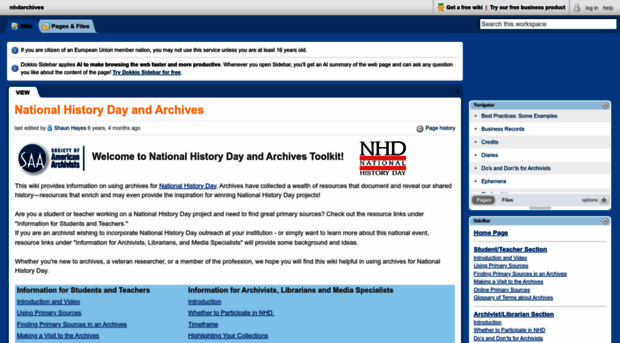 nhdarchives.pbworks.com